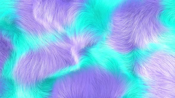Turquoise And Lavender Fake Plush Fur Texture
