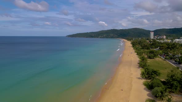 Karon Beach Phuket Thailand Empty White Sandy Beach with Palm Trees in Thailand alt