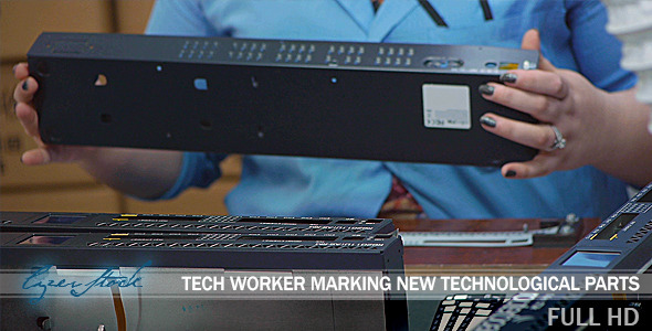 Tech Worker Marking New Technological Parts