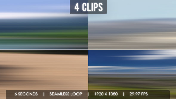 Motion Blur High Speed Landscape Journey - 4 Clips