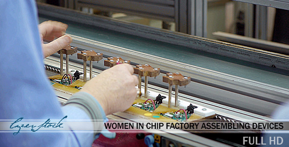 Women In Chip Factory Assembling Circuit Boards