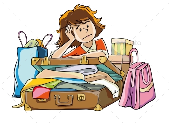 packing a suitcase clipart