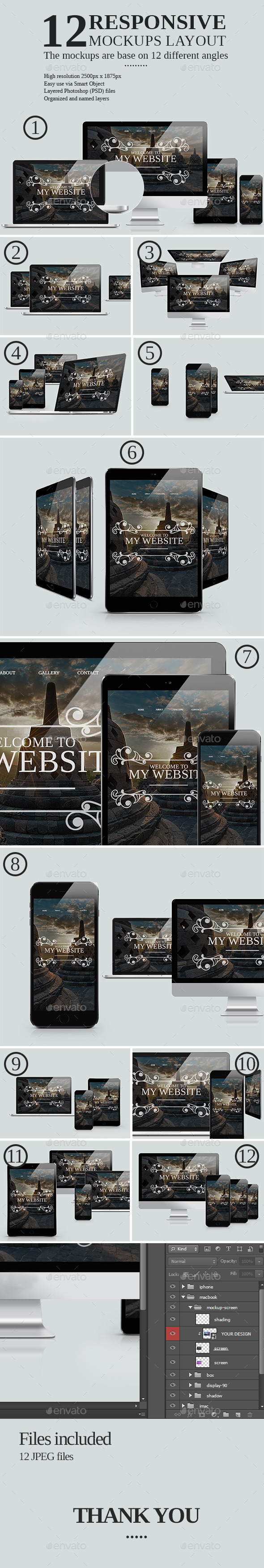 Responsive Mockup Website Screen Devices - Product Mock-Ups Graphics