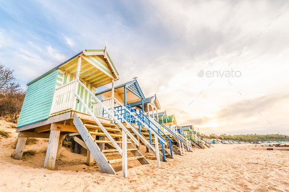 beach huts - Stock Photo - Images