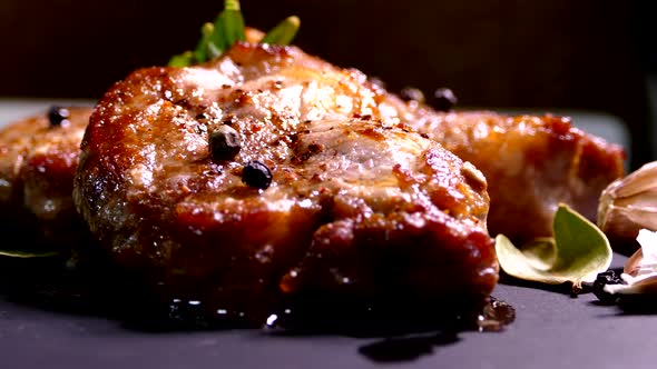 Fried Pork Steak on a Plate