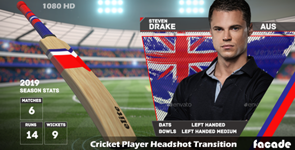 Cricket Player Headshot - VideoHive 11224788
