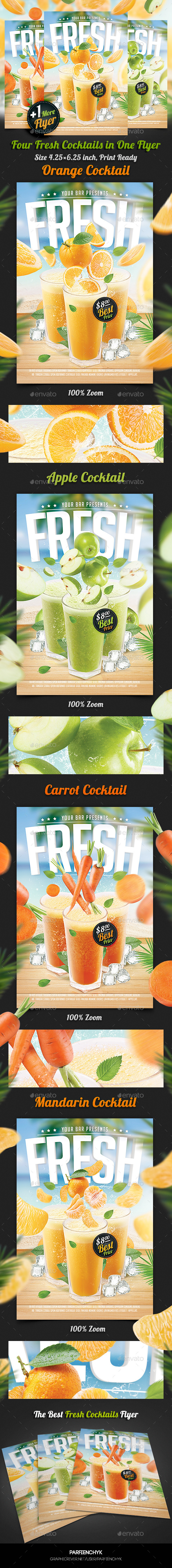Fresh Juice Cocktail Flyer Template - Clubs & Parties Events
