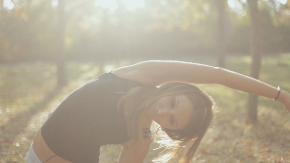 Girl in Headphones Workout