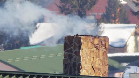 The Smoke From The Chimney On a Background Of The by RoStRecords