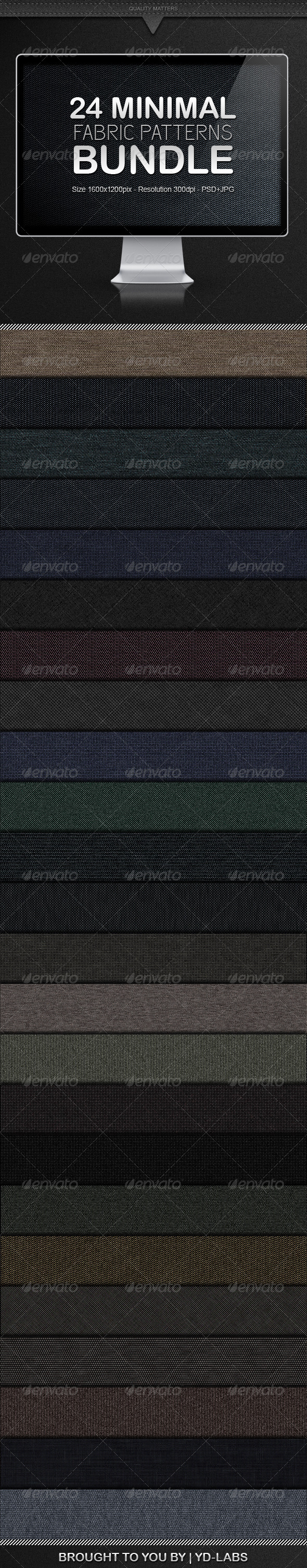 24 Minimal Fabric Patterns Bundle