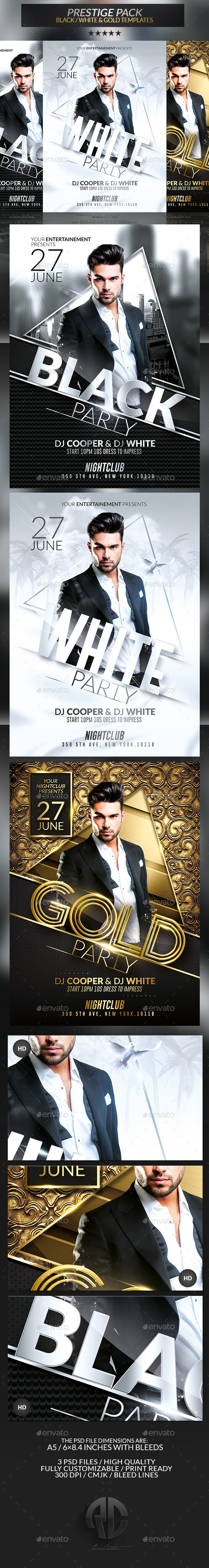 Prestige Pack | Psd Flyer Templates - Clubs & Parties Events