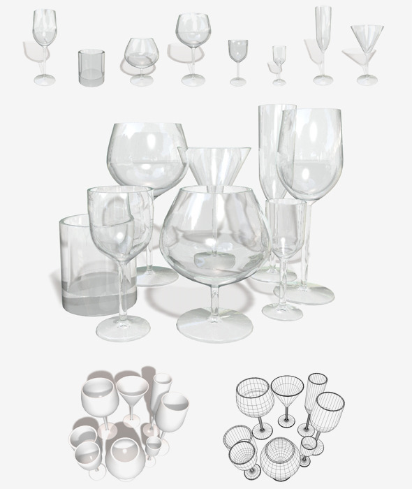 Glassware 8 Types - 3Docean 11244055