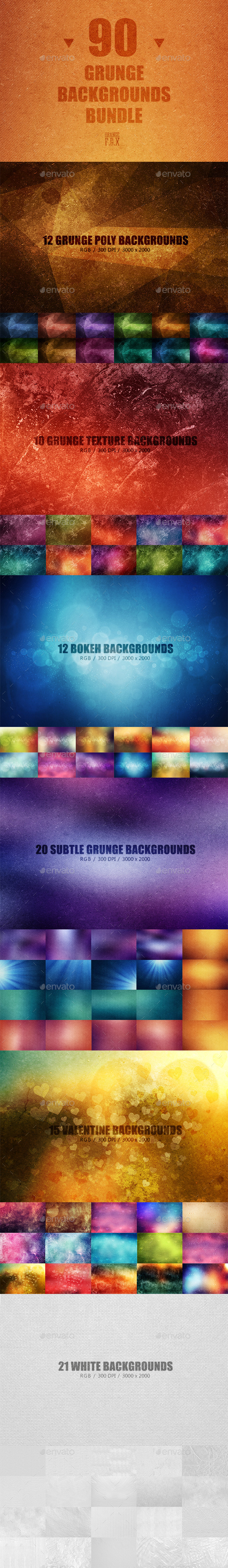 90 Grunge Backgrounds Bundle - Abstract Backgrounds