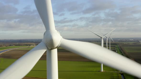 Wind turbines in fields, Oud Gastel, Noord-Brabant, Netherlands