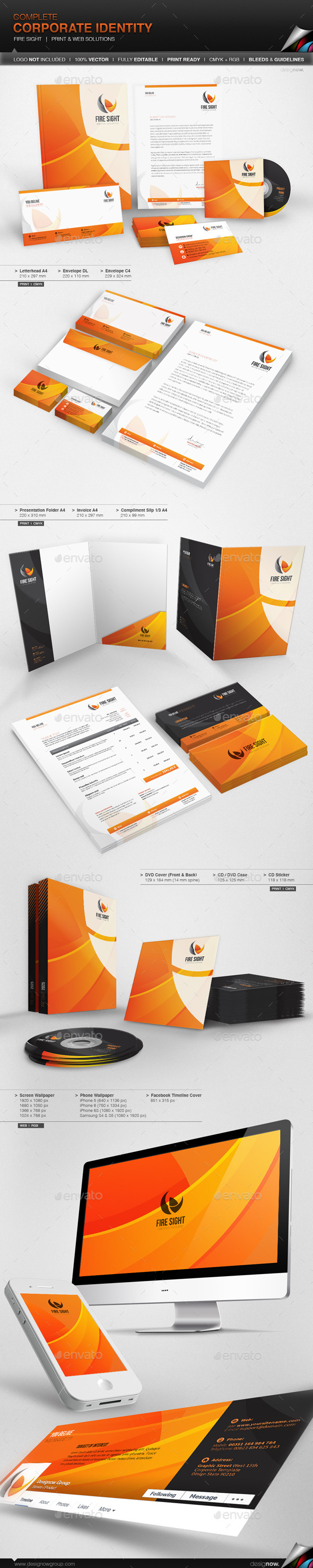 Corporate Identity - Fire Sight - Stationery Print Templates