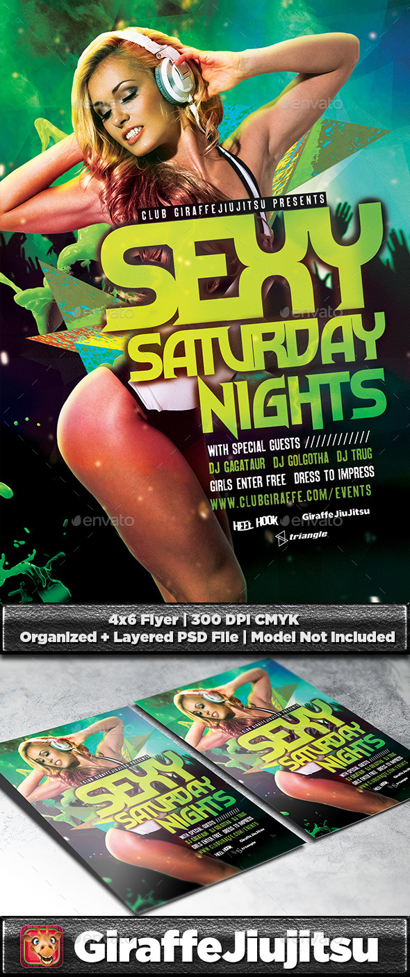 Sexy Saturday Nights Flyer Template By Giraffejiujitsu Graphicriver