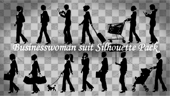 Businesswomen Suit Silhouette Pack