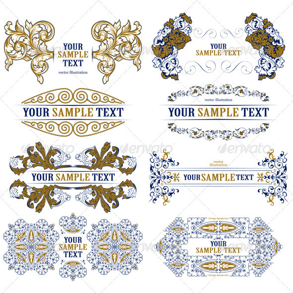 Set of Decorative Design Borders
