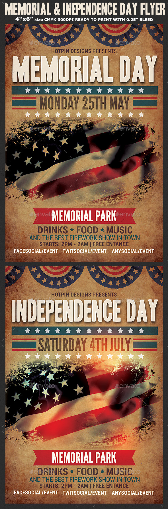 Memorial & Independence Day Flyer Template - Events Flyers