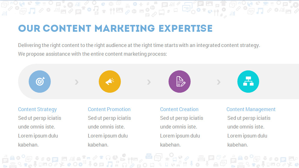 Clean Content Marketing Presentation, Presentation Templates 