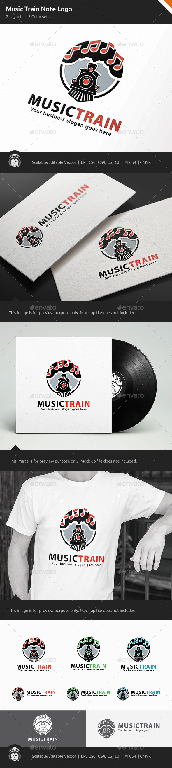 Music Train Note Logo