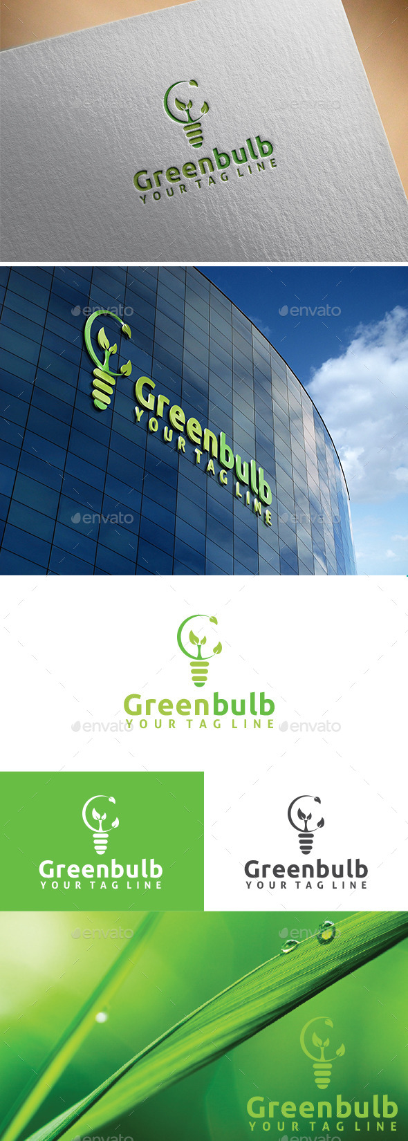 Green Bulb Logo - Nature Logo Templates