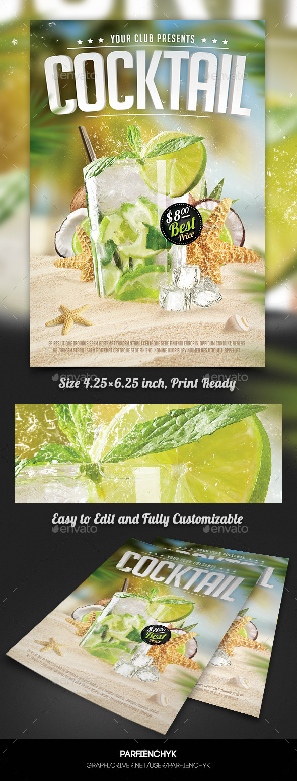 Cocktail Party Flyer Template - Clubs & Parties Events