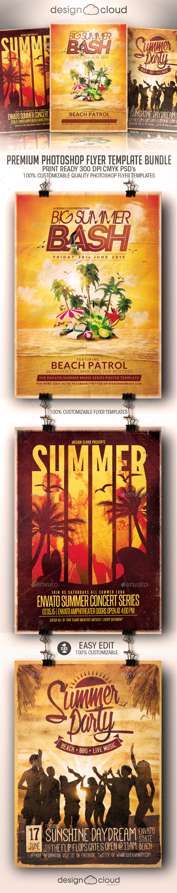 Super Summer Flyer Template Bundle Vol. 1 - Clubs & Parties Events