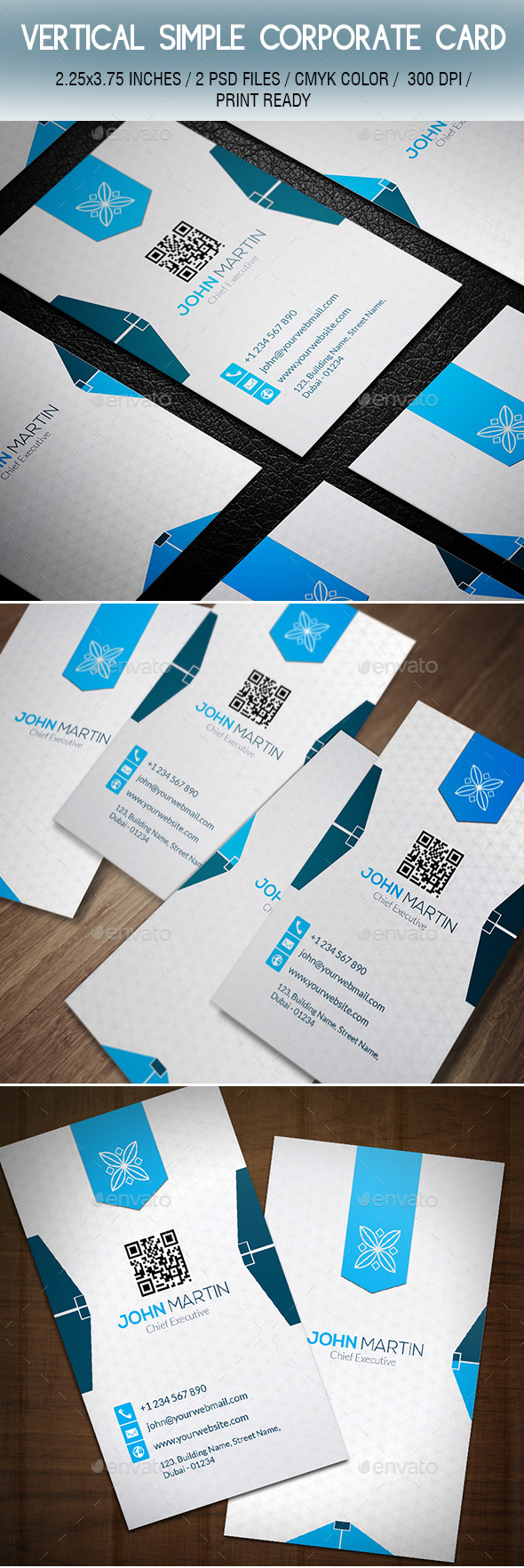 Vertical Simple Corporate Card_044 - Corporate Business Cards