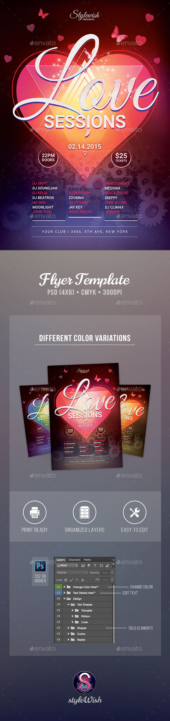 Love Sessions Flyer - Clubs & Parties Events