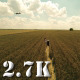 Flying Over Girl Playing Piano in Wheat Field 4 Flying Over Girl Playing Piano in Wheat Field 4 - VideoHive Item for Sale