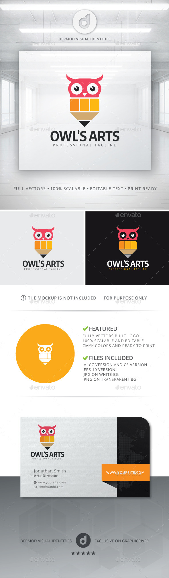 Owl's Arts Logo - Symbols Logo Templates