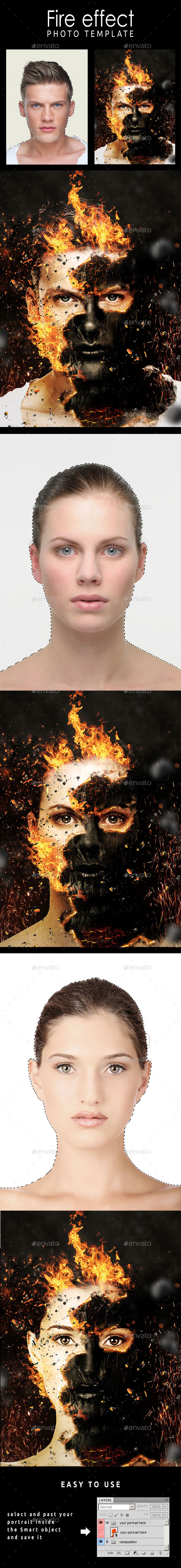 Fire Effect Photo Template - Photo Templates Graphics