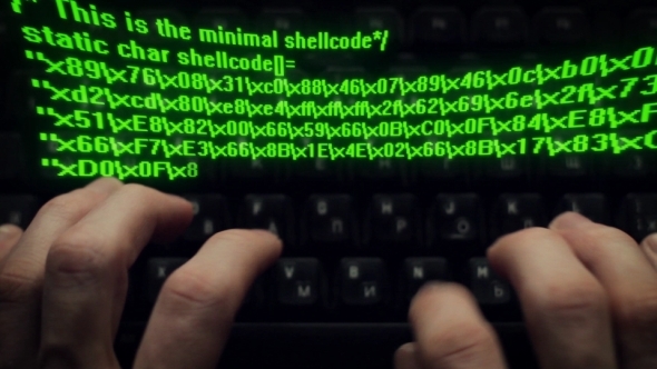 Hacker Typing on Keyboard
