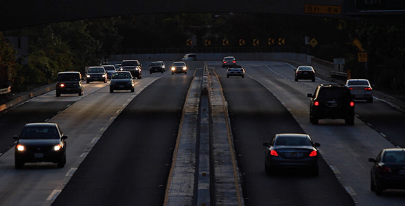 Evening Traffic on the 110 Freeway, Stock Footage | VideoHive