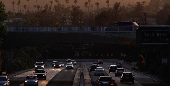 Sunset over Historic Arroyo Seco Parkway