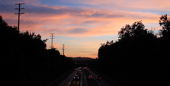 Striking Sunset over Historic Arroyo Seco Parkway