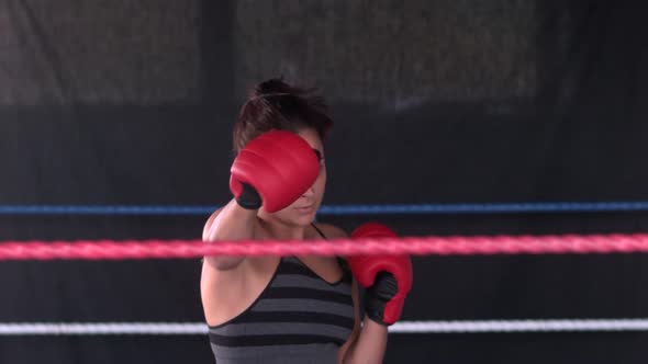 Sporty Determined Brunette Boxing alt