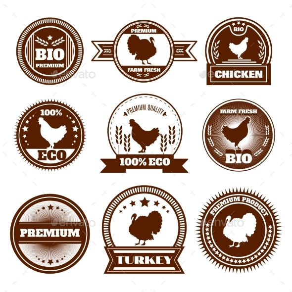 Eco Farm Chicken Turkey Emblems