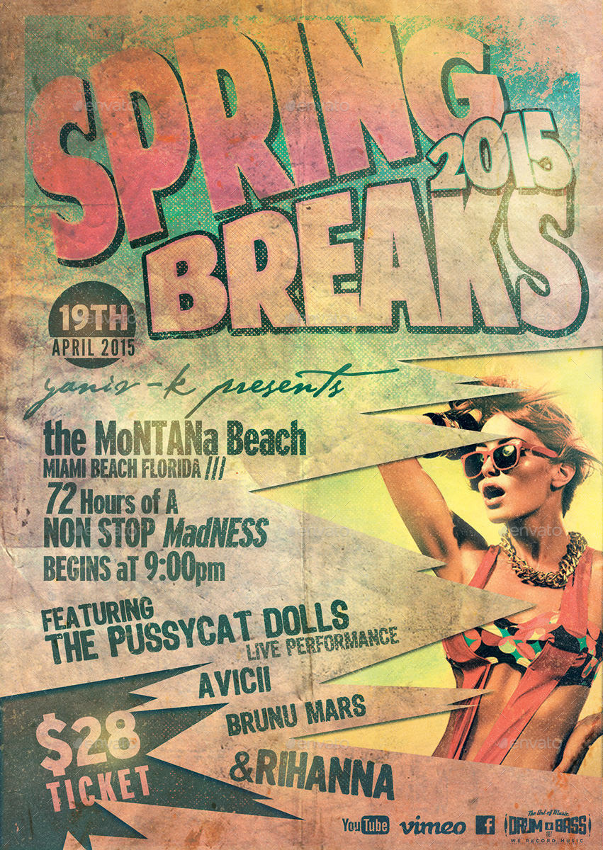 multi event vintage poster by yaniv k graphicriver multi event flyer