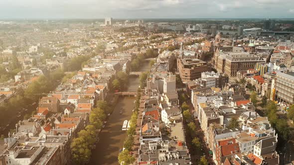 Aerial view of Amsterdam Canals