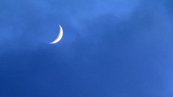 The Moon and Clouds Moving