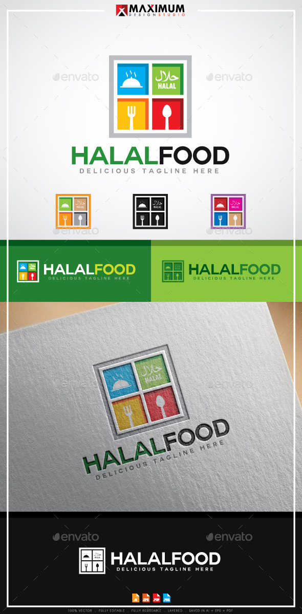 Halal Food Logo by maximumdesignstudio | GraphicRiver