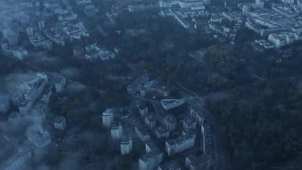 High Angle View of Multistorey Buildings in Housing Estate Surrounded with Park alt