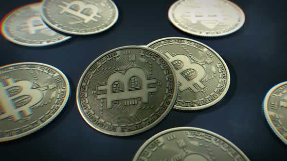 Bitcoin Cryptocurrency Coins Rotating