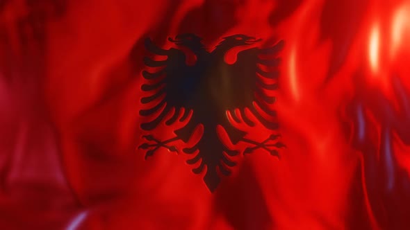 Albania Flag with Edge Bump