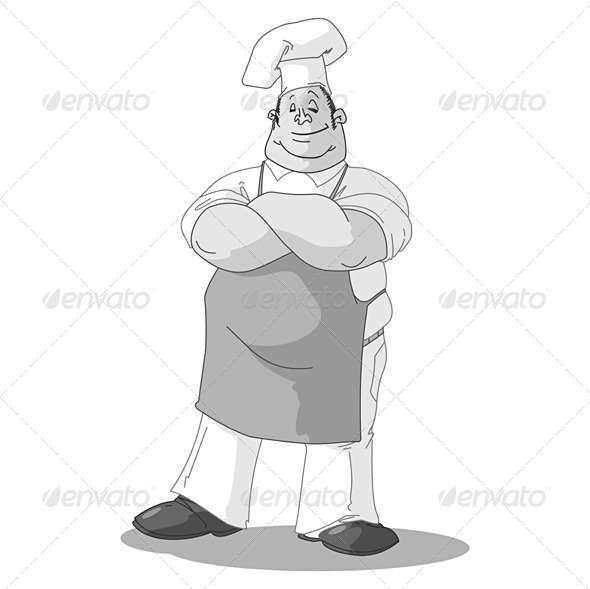 Monochrome Chef Illustration