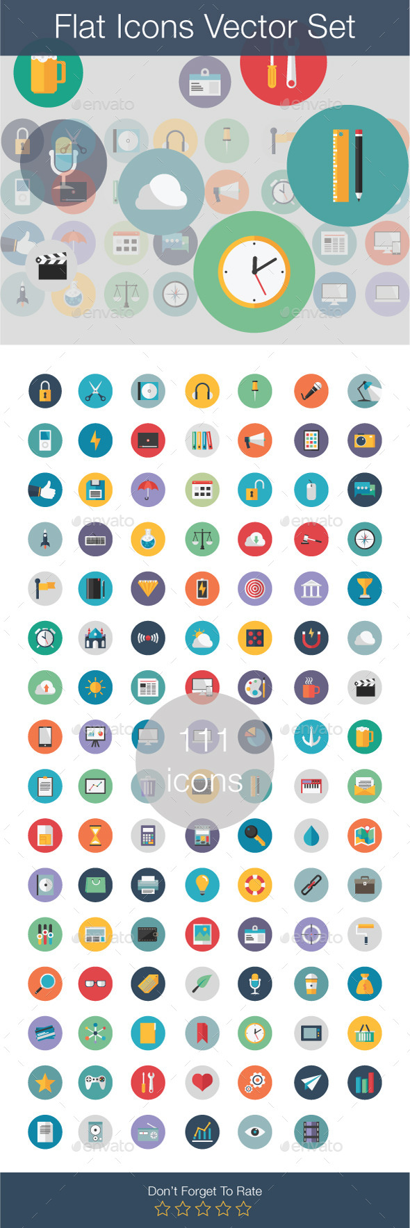 Flat Icons Vector Set - Web Icons