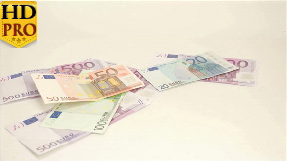 Euro Bills Thrown on the Table