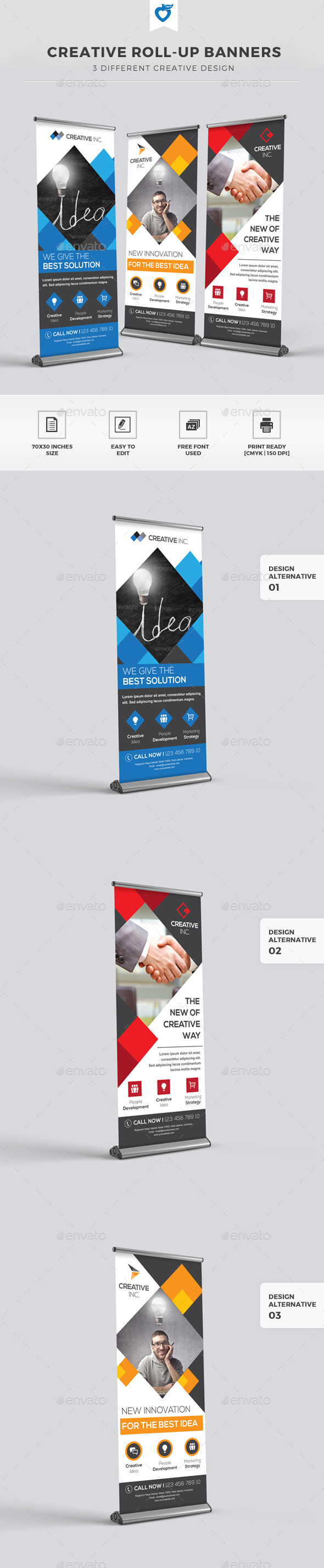 Creative Roll-up Banners - Signage Print Templates
